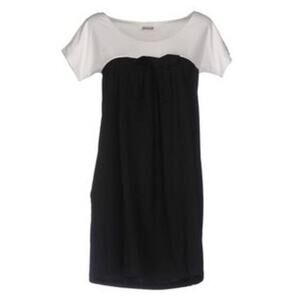 Alpha Studio Black Jersey Shift Babydoll Dress Sz 6 NWT